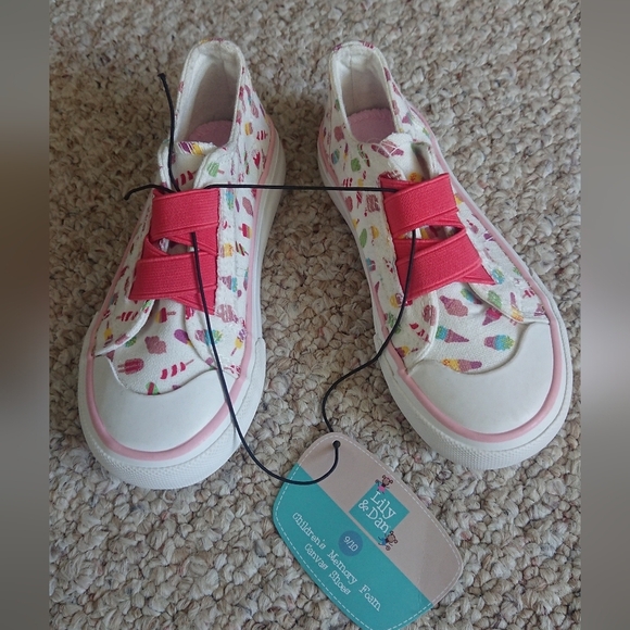 lily and Dan Colorful Ice Cream Cone Slip-On Canvas Sneakers size 8/9 - Picture 3 of 9